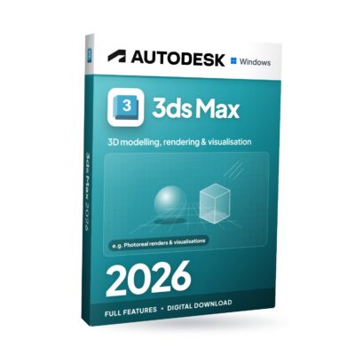Autodesk 3ds Max 2026 for Windows software box