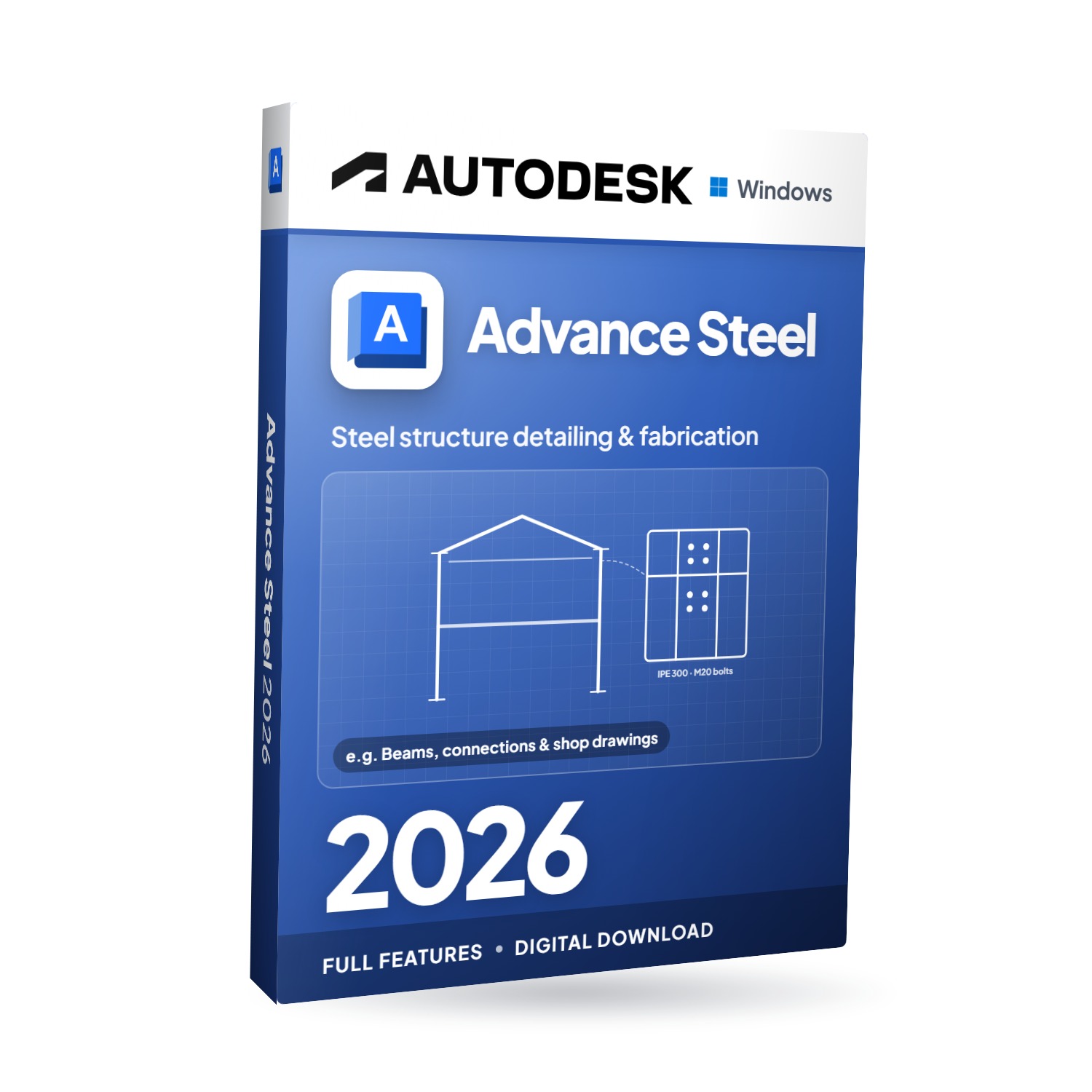 Autodesk Advance Steel 2026 for Windows software box