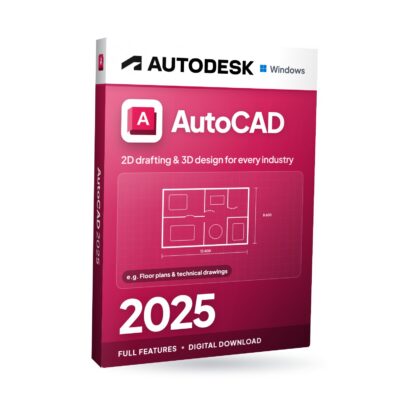 Autodesk AutoCAD 2025 For Windows software box
