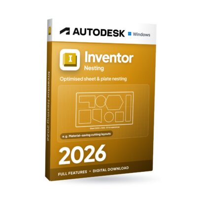 Autodesk Inventor Nesting 2026 for Windows software box