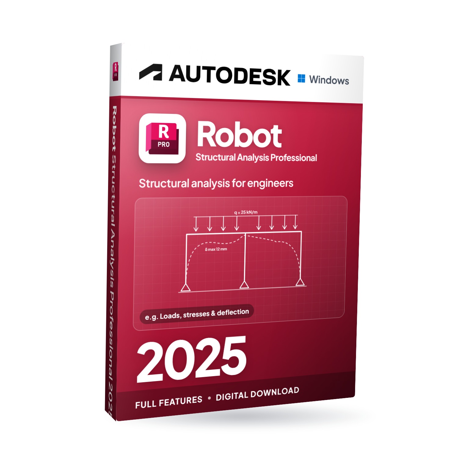 Autodesk Robot Structural Analysis Professional 2025 for Windows software box